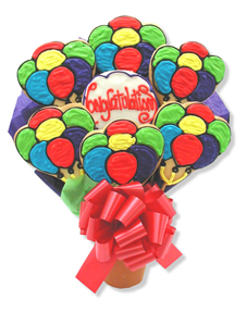 Celebration Balloons cookie bouquet