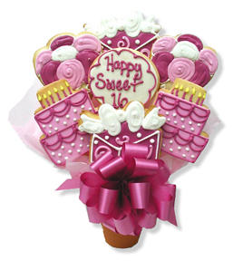 Sweet Sixteen cookie bouquet
